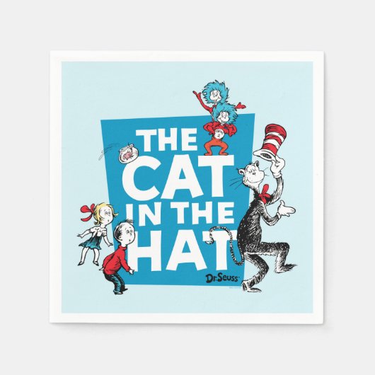 Dr. Seuss | Kat in het Pet Logo - Tekens Servet (Voorkant)