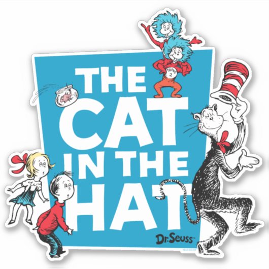 Dr. Seuss | Kat in het Pet Logo - Tekens Sticker (Voorkant)