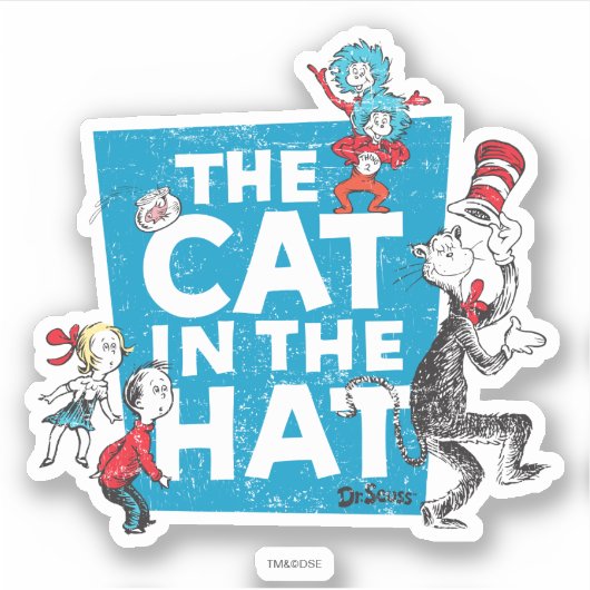Dr. Seuss | Kat in het Pet Logo - Tekens Sticker (Voorkant)
