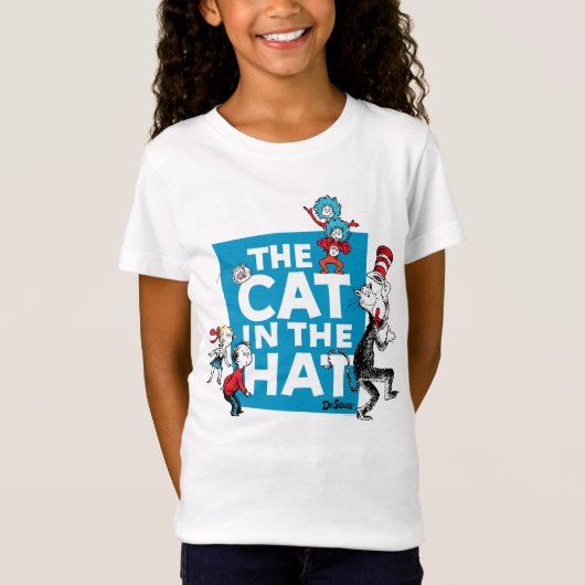 Dr. Seuss | Kat in het Pet Logo - Tekens T-shirt (Voorkant)