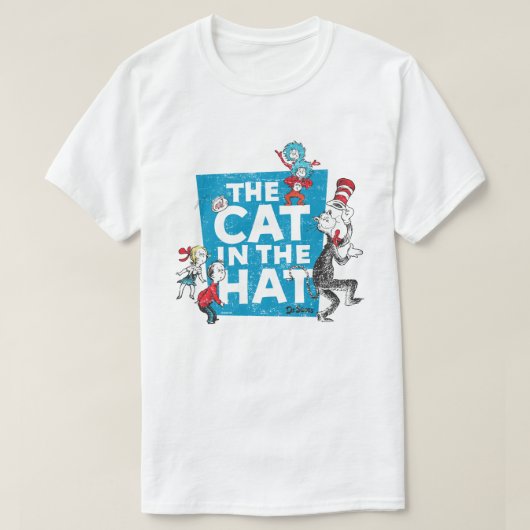 Dr. Seuss | Kat in het Pet Logo - Tekens T-shirt (Design voorkant)