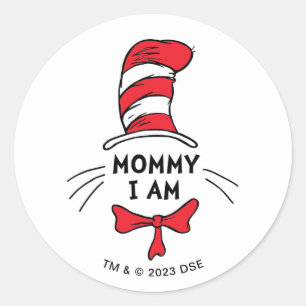 Dr. Seuss   Kat in het Pet - Mama ik ben Ronde Sticker