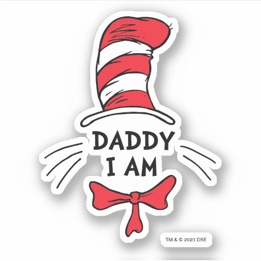 Dr. Seuss | Kat in het Pet - Papa Ik ben Sticker (Voorkant)