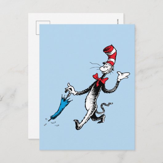 Dr. Seuss | Kat in het Pet Paraplu Walk Briefkaart (Voorkant / Achterkant)