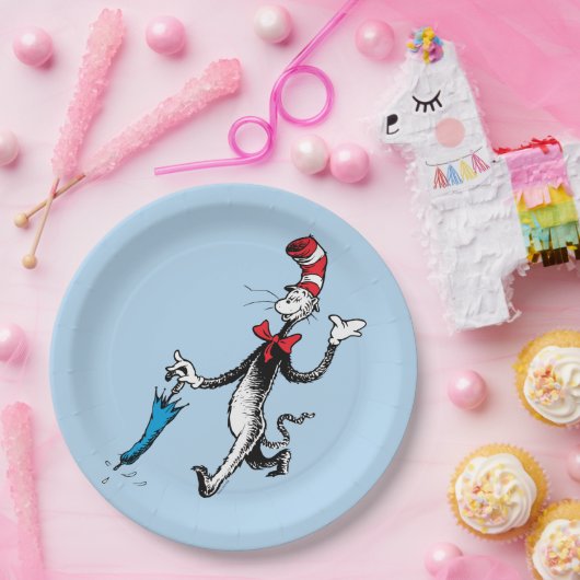 Dr. Seuss | Kat in het Pet Paraplu Walk Papieren Bordje (Feest)