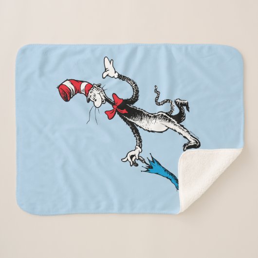 Dr. Seuss | Kat in het Pet Paraplu Walk Sherpa Deken (Voorkant (horizontaal))