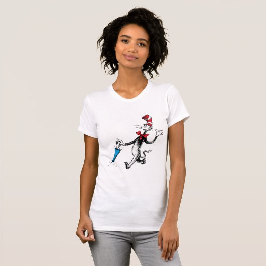 Dr. Seuss | Kat in het Pet Paraplu Walk T-shirt (Voorkant volledig)