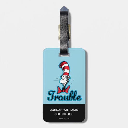 Dr. Seuss | Kat in het Pet Problemen Bagagelabel (Achterkant verticaal)