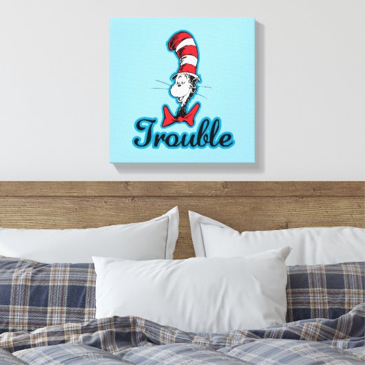 Dr. Seuss | Kat in het Pet Problemen Canvas Afdruk (Insitu (Slaapkamer))