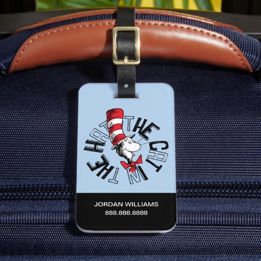 Dr. Seuss | Kat in het Pet Ronde kunst Bagagelabel (Voorkant Insitu 2)