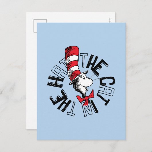 Dr. Seuss | Kat in het Pet Ronde kunst Briefkaart (Voorkant / Achterkant)