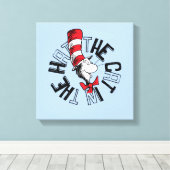 Dr. Seuss | Kat in het Pet Ronde kunst Canvas Afdruk (Insitu (Houten vloer))