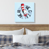 Dr. Seuss | Kat in het Pet Ronde kunst Canvas Afdruk (Insitu (Slaapkamer))