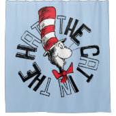 Dr. Seuss | Kat in het Pet Ronde kunst Douchegordijn (Voorkant)
