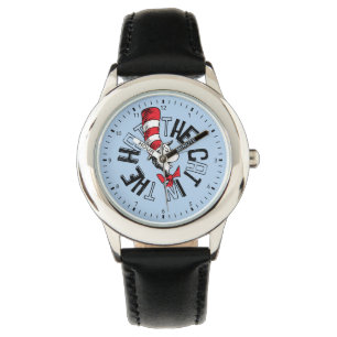 Dr. Seuss   Kat in het Pet Ronde kunst Horloge