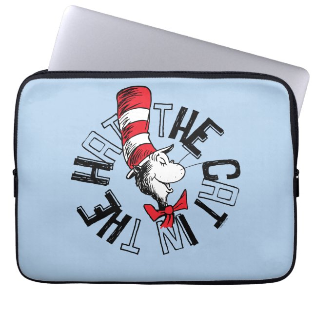 Dr. Seuss | Kat in het Pet Ronde kunst Laptop Sleeve (Voorkant)