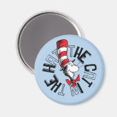 Dr. Seuss | Kat in het Pet Ronde kunst Magneet (Voorkant / Achterkant)