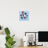 Dr. Seuss | Kat in het Pet Ronde kunst Poster (Thuiskantoor)