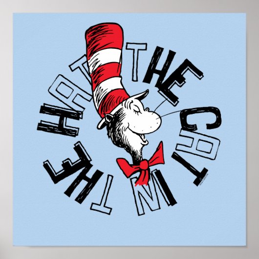 Dr. Seuss | Kat in het Pet Ronde kunst Poster (Voorkant)