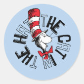 Dr. Seuss | Kat in het Pet Ronde kunst Ronde Sticker (Voorkant)