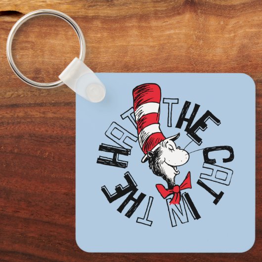 Dr. Seuss | Kat in het Pet Ronde kunst Sleutelhanger (Voorkant)