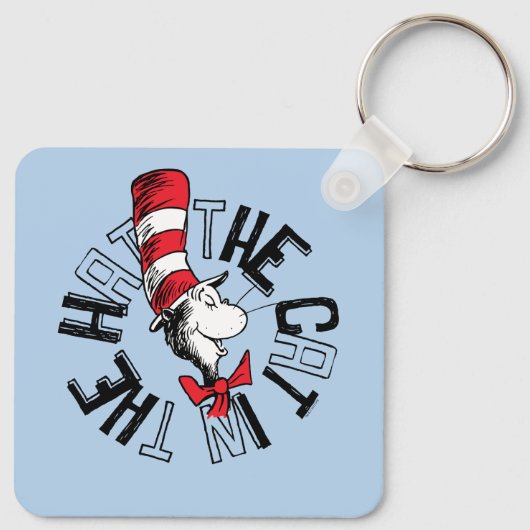 Dr. Seuss | Kat in het Pet Ronde kunst Sleutelhanger (Achterkant)