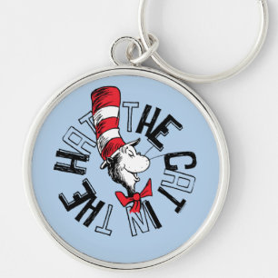 Dr. Seuss   Kat in het Pet Ronde kunst Sleutelhanger