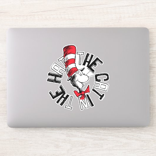 Dr. Seuss | Kat in het Pet Ronde kunst Sticker (Computer)