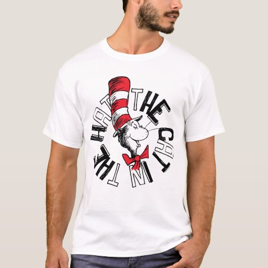 Dr. Seuss | Kat in het Pet Ronde kunst T-shirt (Voorkant)