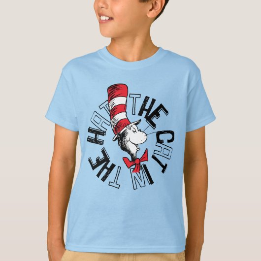 Dr. Seuss | Kat in het Pet Ronde kunst T-shirt (Voorkant)