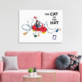 Dr. Seuss | Kat in het Pet ruimt op Canvas Afdruk (Insitu (Woonkamer))