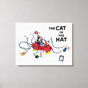 Dr. Seuss   Kat in het Pet ruimt op Canvas Afdruk
