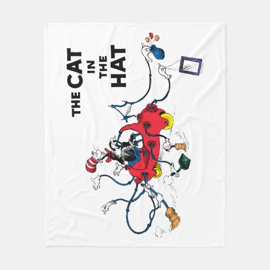 Dr. Seuss | Kat in het Pet ruimt op Fleece Deken (Voorkant)