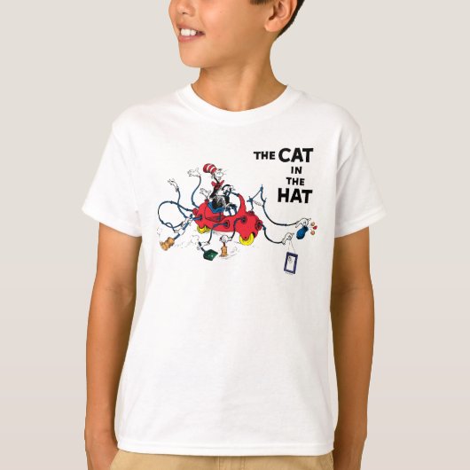 Dr. Seuss | Kat in het Pet ruimt op T-shirt (Voorkant)