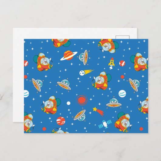 Dr. Seuss | Kat in het Pet Ruimtepatroon Briefkaart (Voorkant / Achterkant)