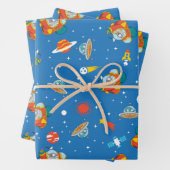 Dr. Seuss | Kat in het Pet Ruimtepatroon Inpakpapier Vel (In situ)