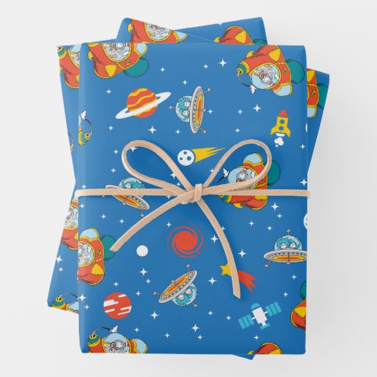 Dr. Seuss | Kat in het Pet Ruimtepatroon Inpakpapier Vel (In situ)