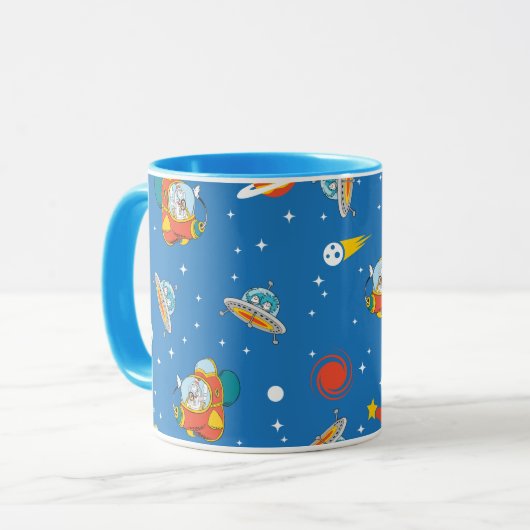 Dr. Seuss | Kat in het Pet Ruimtepatroon Mok (Voorkant links)