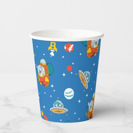 Dr. Seuss | Kat in het Pet Ruimtepatroon Papieren Bekers (Achterkant)