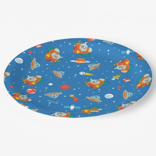 Dr. Seuss | Kat in het Pet Ruimtepatroon Papieren Bordje (Gekanteld)