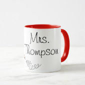 Dr. Seuss | Kat in het Pet Schriftelijke Naam Mok (Voorkant rechts)