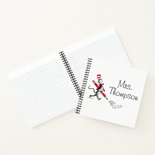 Dr. Seuss | Kat in het Pet Schriftelijke Naam Notitieboek (Binnen)