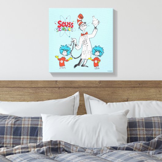 Dr. Seuss | Kat in het Pet Seuss Science Canvas Afdruk (Insitu (Slaapkamer))