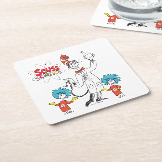 Dr. Seuss | Kat in het Pet Seuss Science Kartonnen Onderzetters (Schuin)