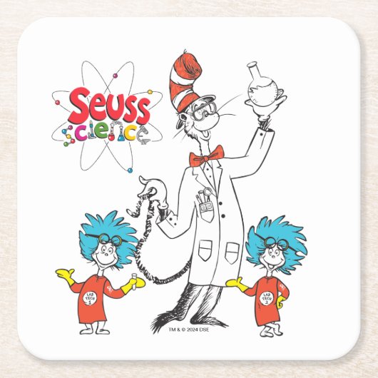 Dr. Seuss | Kat in het Pet Seuss Science Kartonnen Onderzetters (Voorkant)