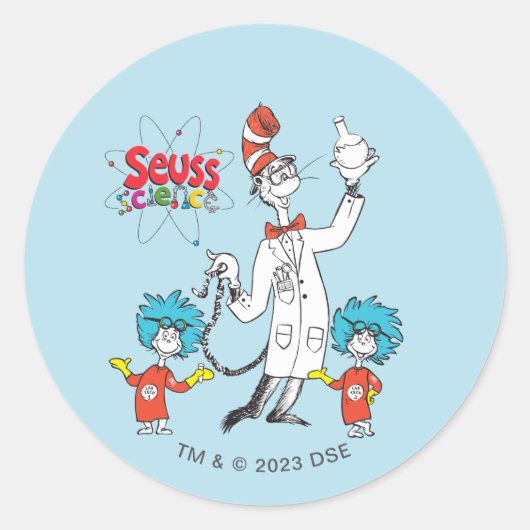 Dr. Seuss | Kat in het Pet Seuss Science Ronde Sticker (Voorkant)