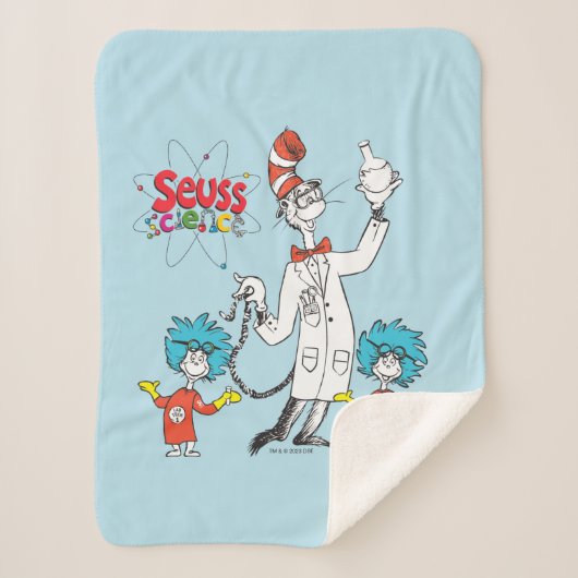 Dr. Seuss | Kat in het Pet Seuss Science Sherpa Deken (Voorkant)