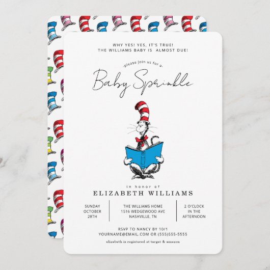 Dr. Seuss - Kat in het Pet Sprinkle Kaart (Voorkant / Achterkant)