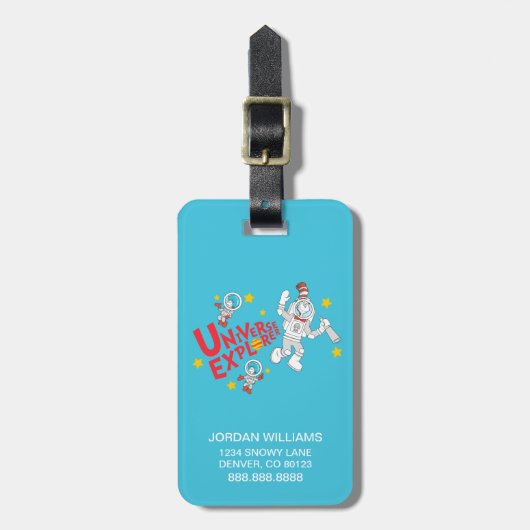 Dr. Seuss | Kat in het Pet Universe Explorer Bagagelabel (Voorkant verticaal)