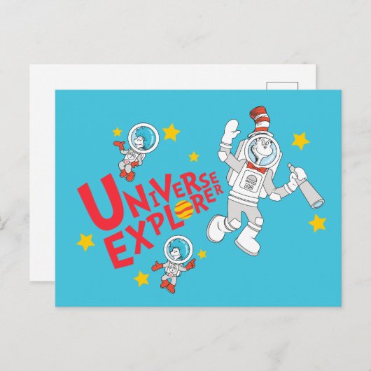 Dr. Seuss | Kat in het Pet Universe Explorer Briefkaart (Voorkant / Achterkant)